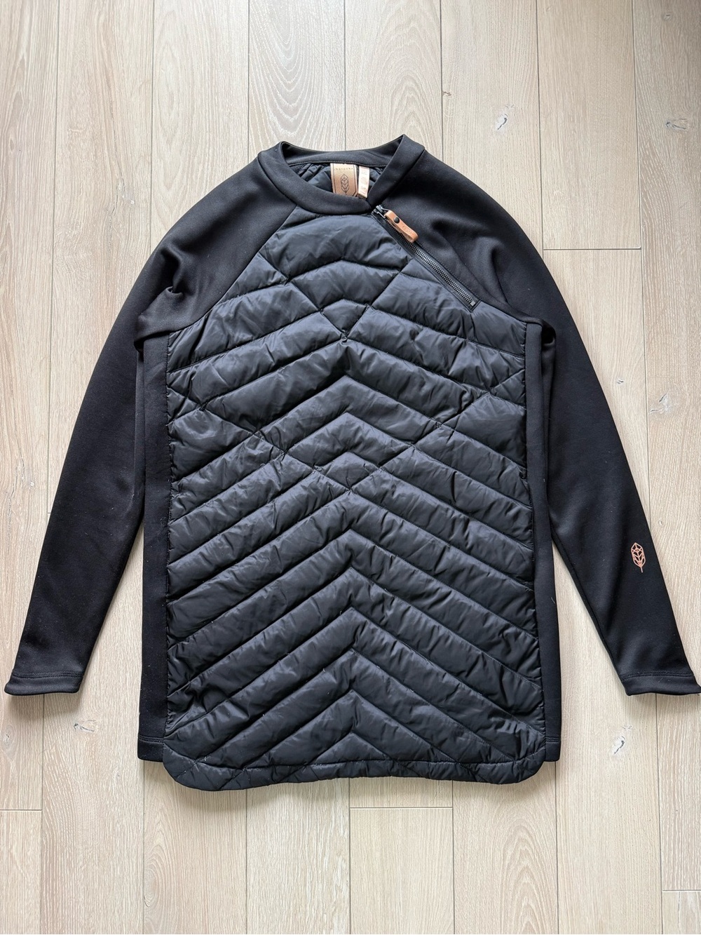 Indigena Insulated Puffer Pullover Quilted Hybrid Jacket Black Women’s Size S